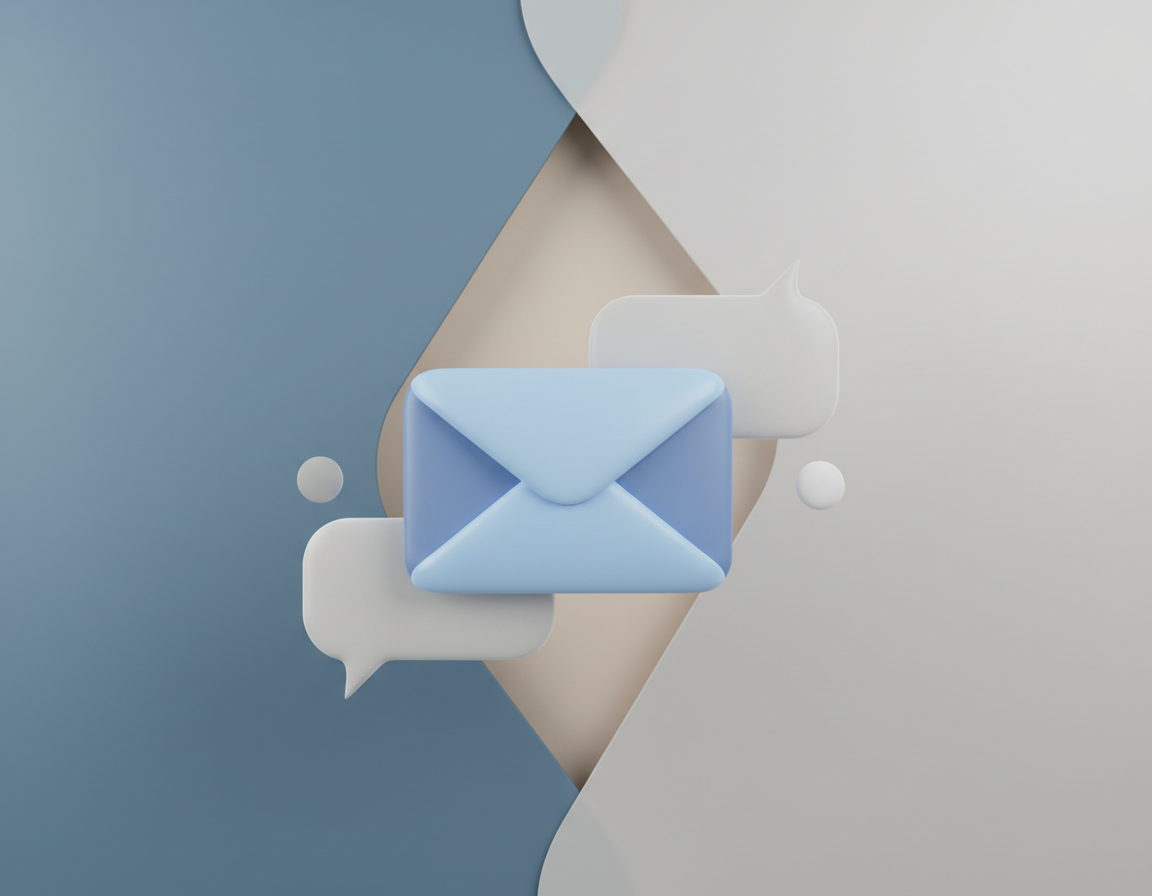 Customer support illustration with an envelope